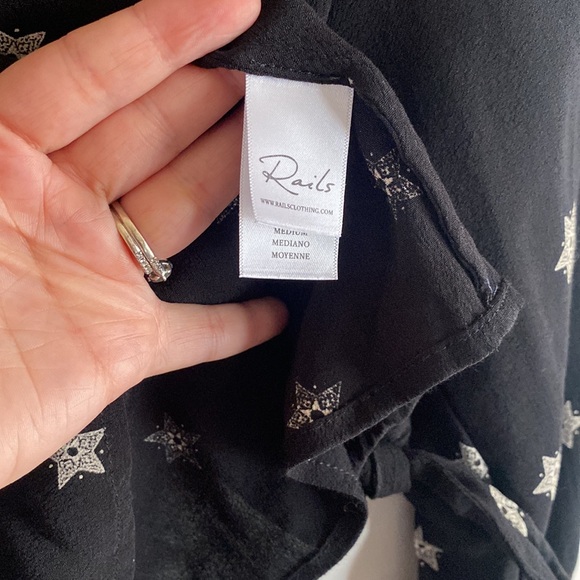 Rails• “Sloane” black rivet star black button down blouse - Picture 6 of 7